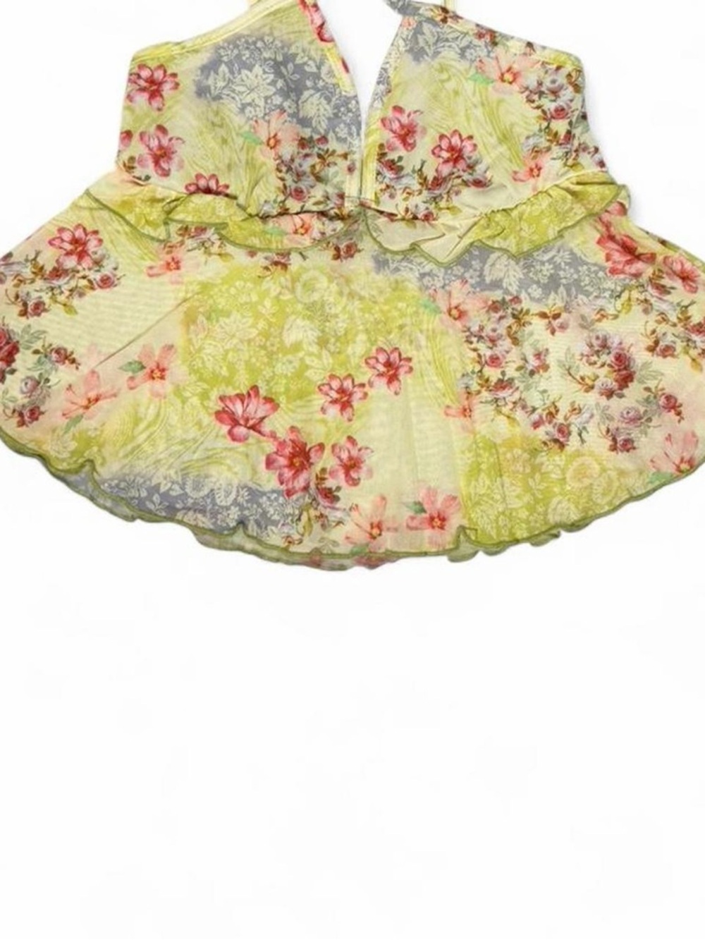 Floral Babydoll Cami Top XS Boho Cottage Fairycore Garden Coquette Y2K Spring - Picture 4 of 5